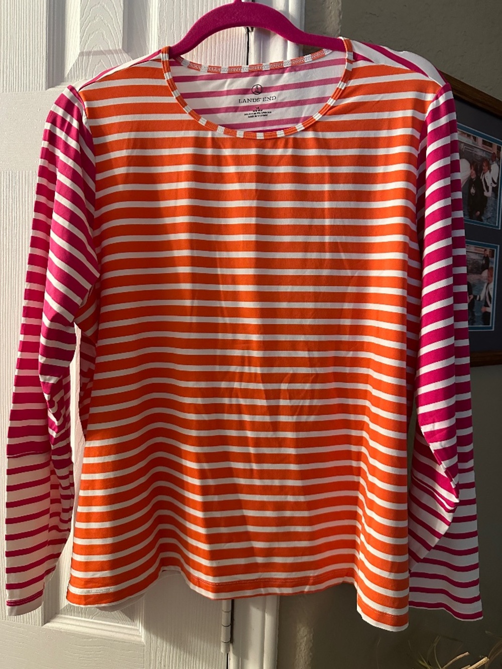 Lands' End Women's Size 1X Long Sleeve Crewneck Tee - Sunshade UPF 50 Quick Dry